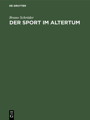 cover image of Der Sport im Altertum